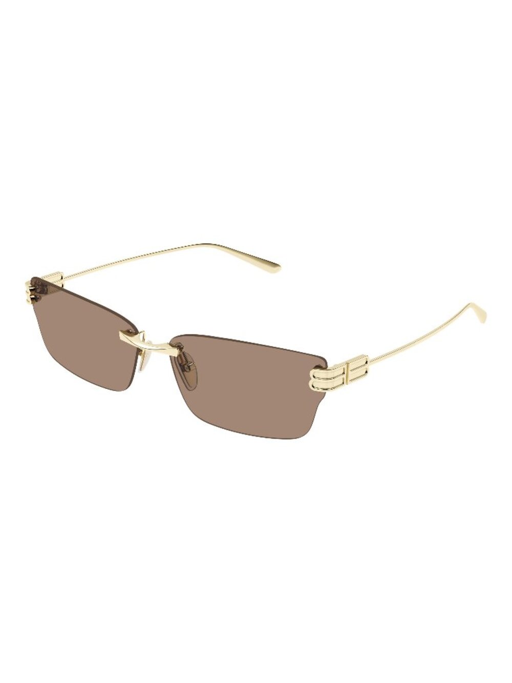 New Balenciaga Women's Sunglasses Gold Brown Lens Metal Frame BB0487S 004 63